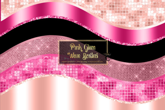 Download Pink Glam Wave Borders - Borders Collection