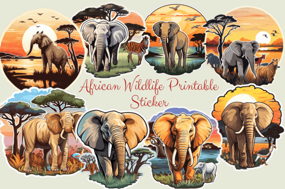 Download African Wildlife Printable Sticker - African Collection
