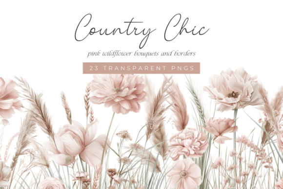 Download Dusty Pink Wildflower Bouquets &amp; Borders - Borders Collection