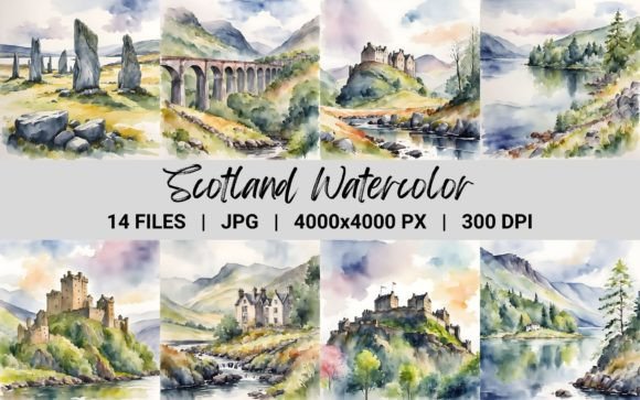 Download Scotland Scenery Landscape Watercolor - Scenery Collection