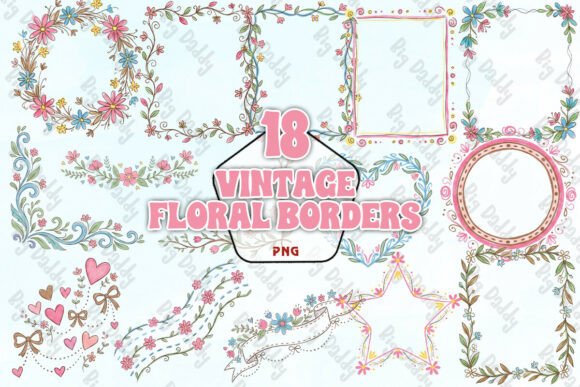 Download Vintage Floral Borders PNG - Borders Collection