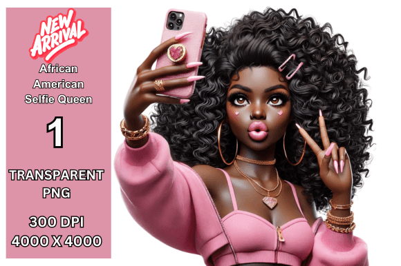 Download African American Selfie Queen Clipart - African Collection