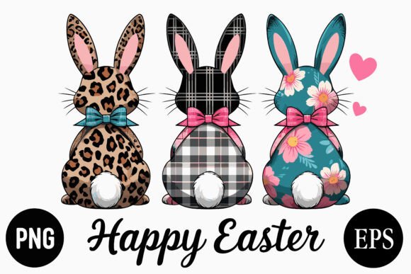 Download Cute Easter Bunny Trio Clipart Set - Premium Resources