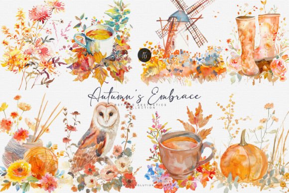 Download Watercolor Autumn Scenery Clipart - Scenery Collection