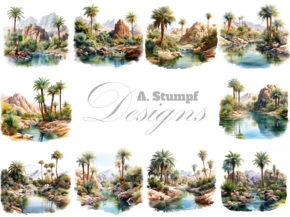 Download Oasis Landscape Nature Scenery Clipart - Scenery Collection