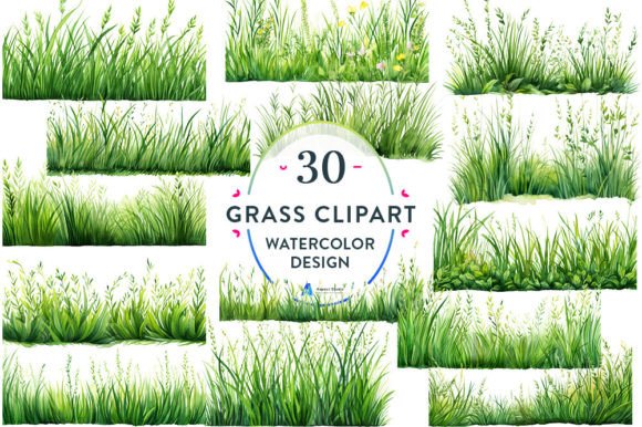 Download Watercolor Grass Borders Clipart - Borders Collection