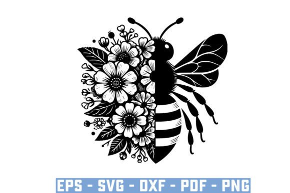 Download Gift Bee with Flowers Funny Vector Files - Vector files Collection