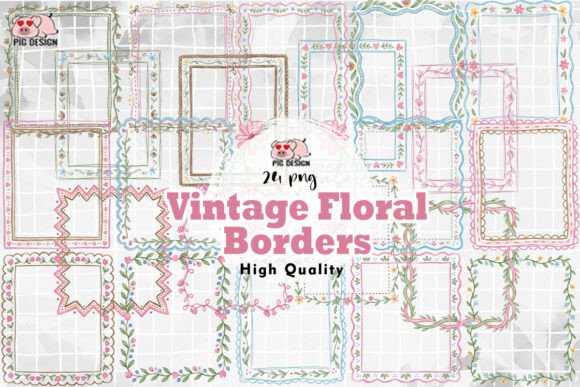 Download Vintage Floral Borders PNG - Borders Collection