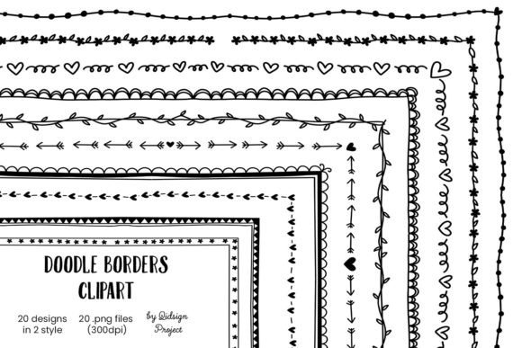Download 20 Doodle Borders Clipart, Decorative - Borders Collection