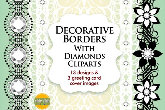 Download Decorative Borders with Diamonds Clipart - Borders Collection